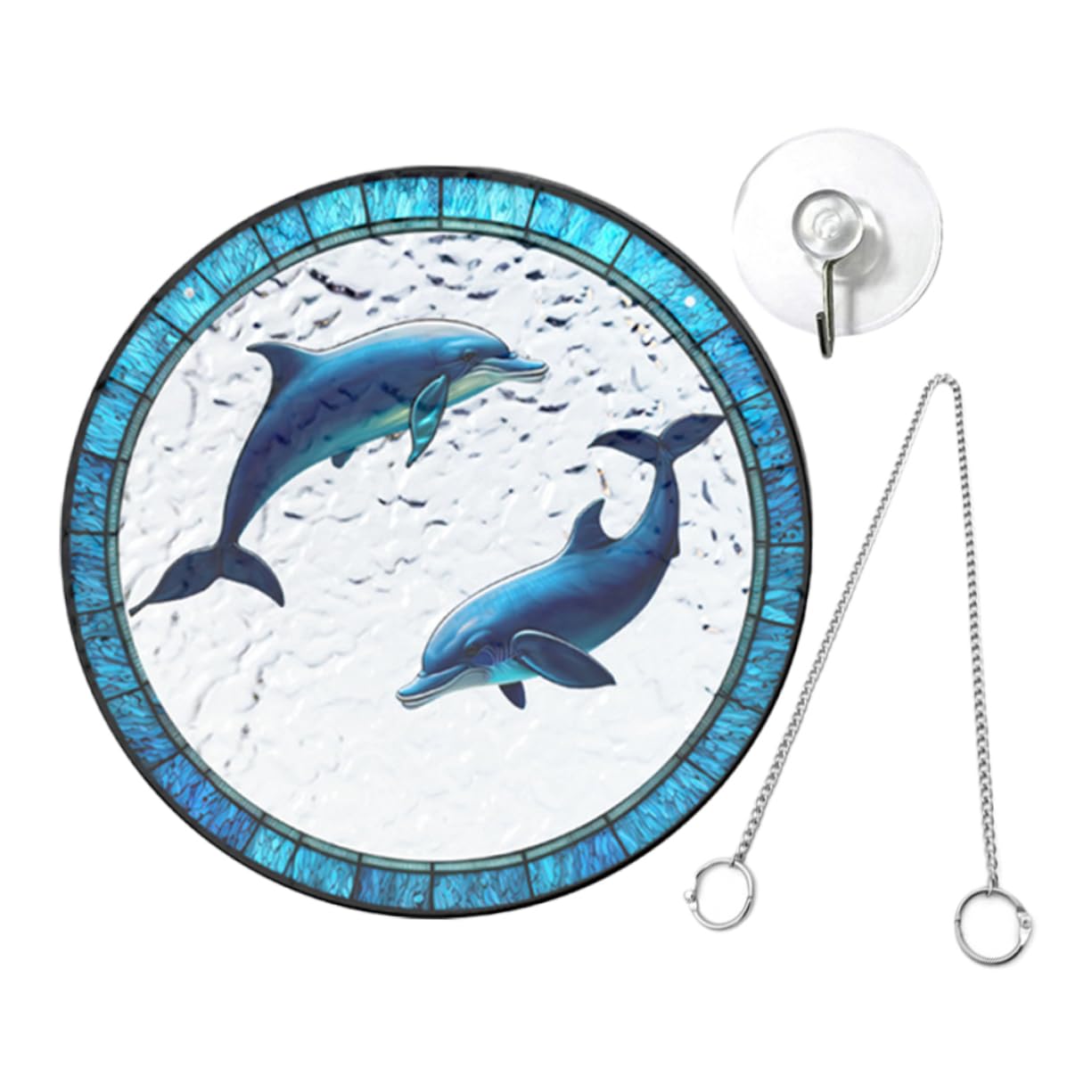 Yardwe 1set Decorazioni Da Appendere Per Finestra Con Ciondolo Forma Di Delfino Acchiappasole Artistico Per Giardino e Casa Elegante e Resistente