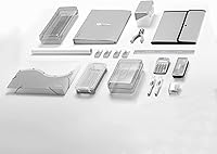 Vista 7 de Enday Caja de lápices gris, estuche de plástico con puntos, organizador multiusos con cierre a presión para el hogar y la oficina