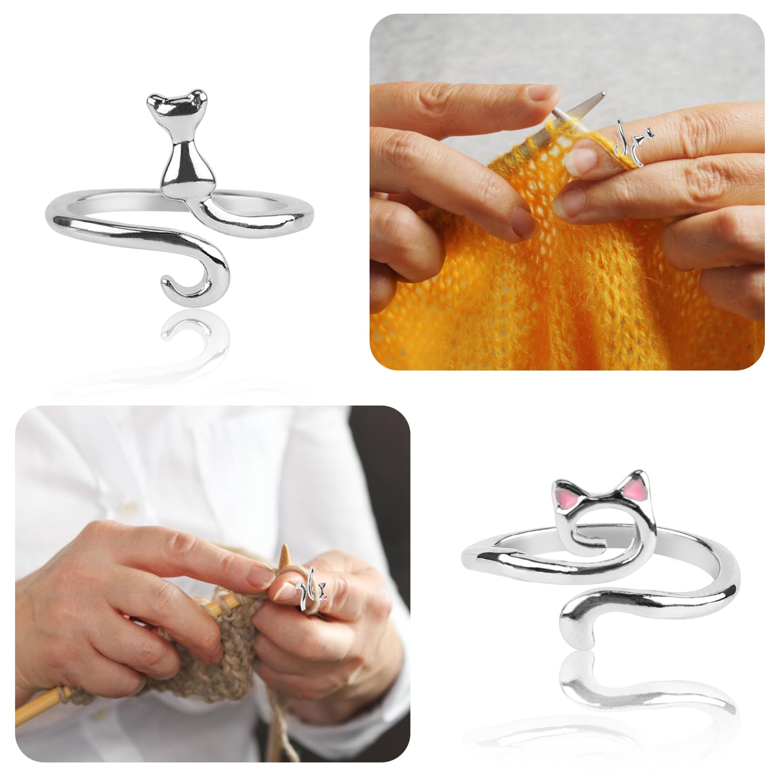 12 Anneaux De Crochet Réglables + 20 Marqueurs Tricot - Pour Crocheter Confortablement, Cadeau Idéal - 5