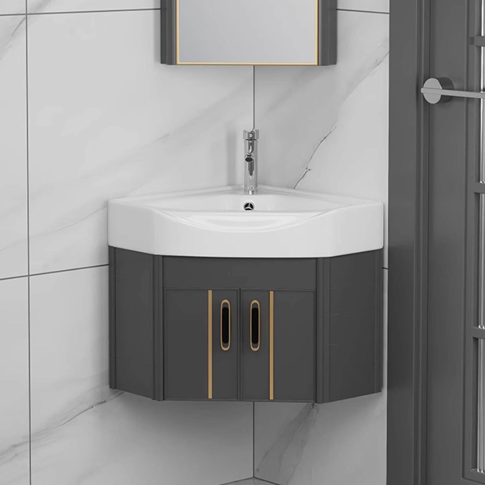 Spülenschrank Mit Spüle Und Armatur Kleines Eckwaschbecken Zur Wandmontage Waschbecken Waschtisch Badezimmer Hängewaschbecken Eckwaschbecken Mit Unterschrank Waschbecken Gäste Wc