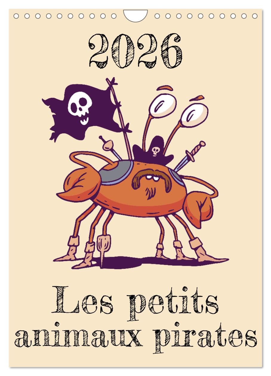 Les petits animaux pirates (Calendrier mural 2026 DIN A4 horizontal), CALVENDO calendrier mensuel: Un équipage composé de drôles de petits pirates animaux