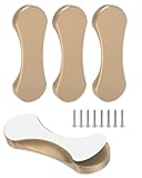 MeBantoo 4 Pack Adhesive Cabinet Handles, 3 Inch Self-Stick Knobs, Barn Door & Finger Pulls for Closets, Sliding Shower Glass Doors, Wardrobes, Drawers, Windows (4, Gold)