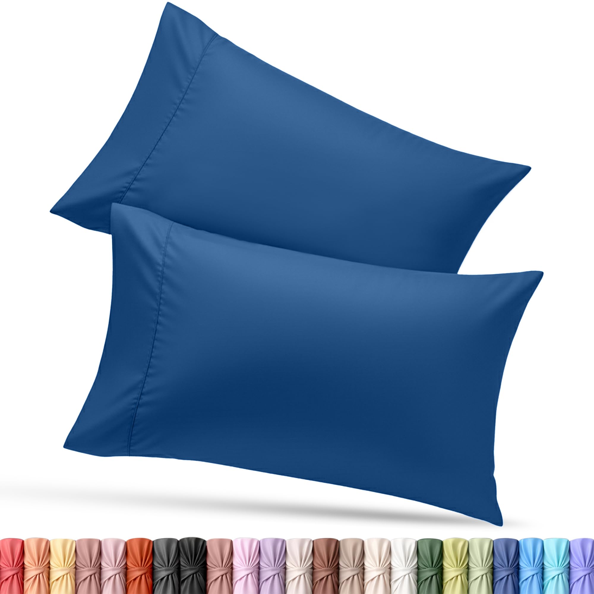 Utopia Bedding Queen Pillowcases Set of 2 - Envelope Closure - Soft Brushed Microfiber Fabric - Shrinkage and Fade Resistant Pillow Covers 20" x 30" (Queen, Blue) โ image 1