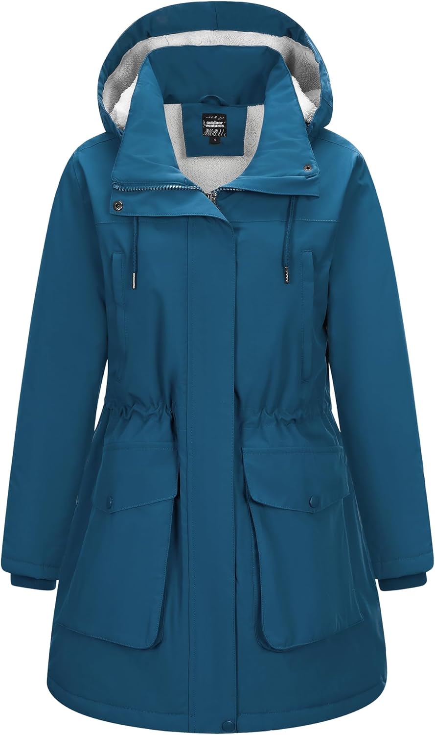 Outdoor Ventures Women's Waterproof Fleece Lined Winter Coat Parka Removable Hood Warm Long Insulated Thicken Puffer Jacket