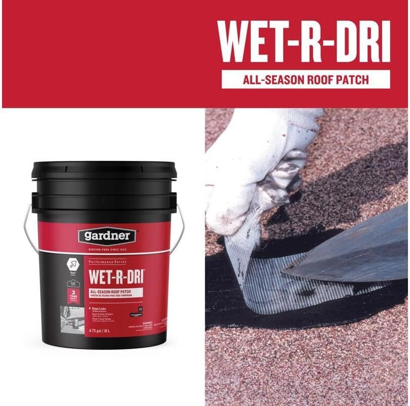 Gardner-Gibson 0375-GA Roof Cement,Wet-R-Dry,5gl, 5-gl, Black