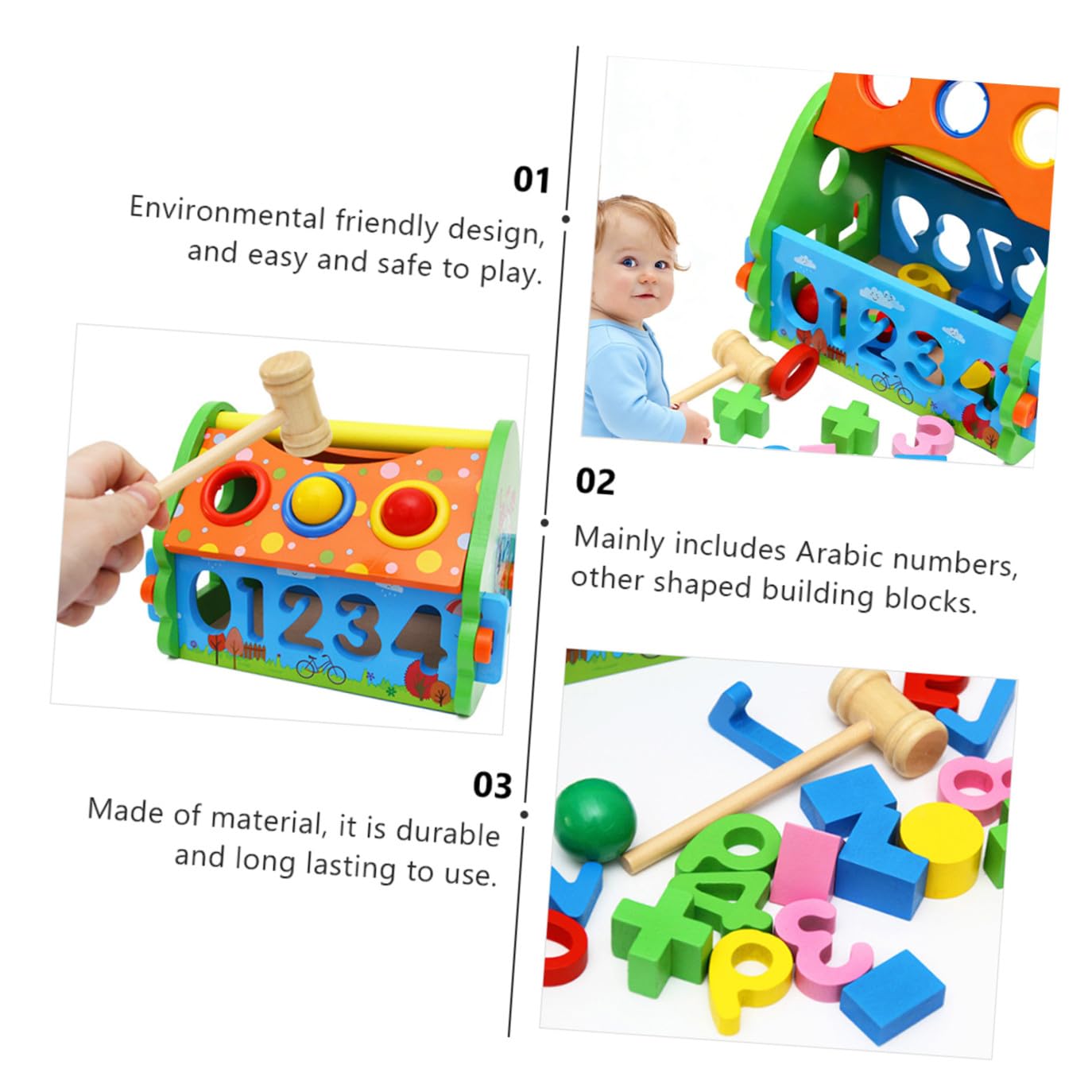 Toddmomy Casa de Juguete para Desmontar de Madera Números y Formas, Juego Educativo Infantil para Desarrollo Cognitivo y Flexibilidad Manual en Interacción Familiar