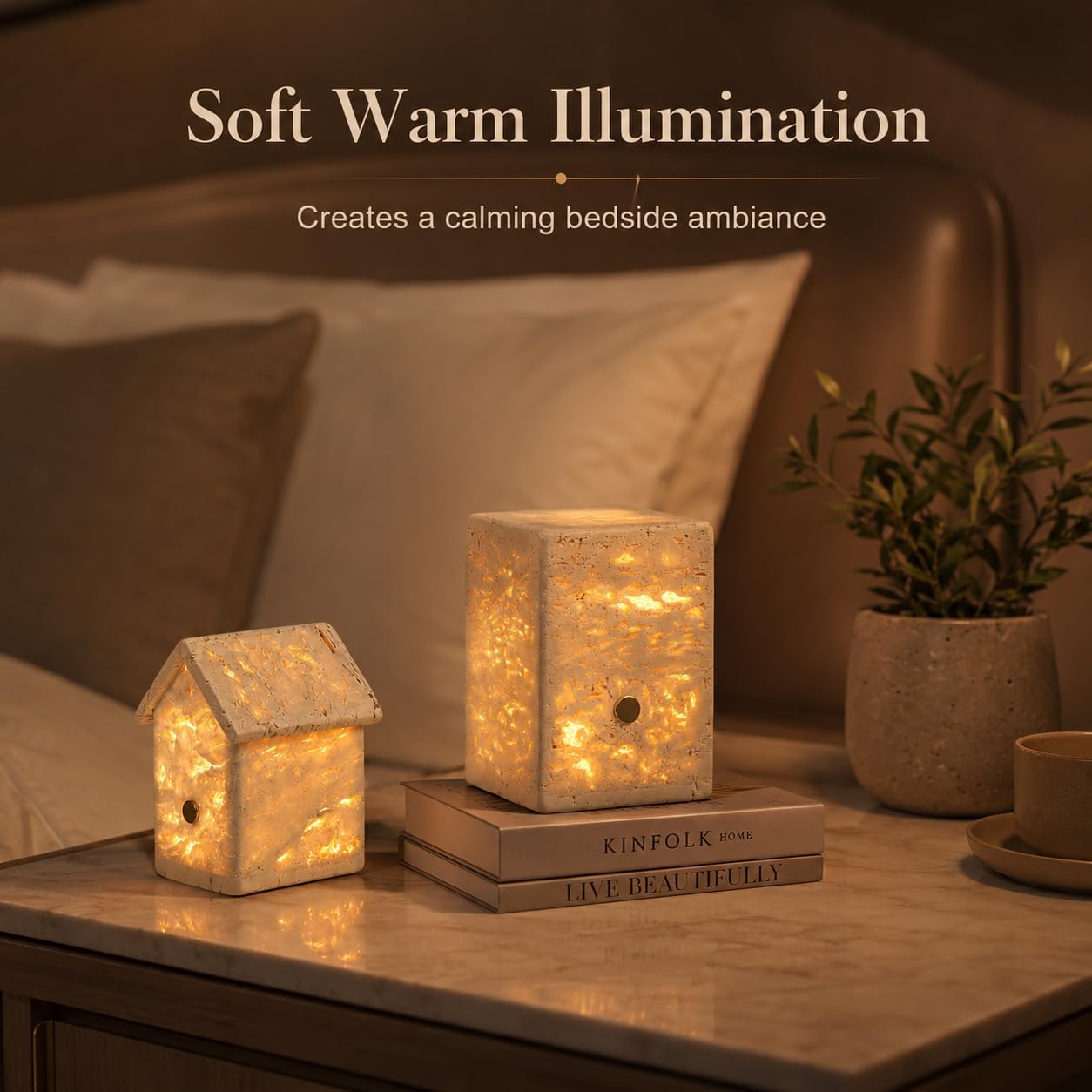 Lampe à effet marbre avec 3 modes d’éclairage, rechargeable