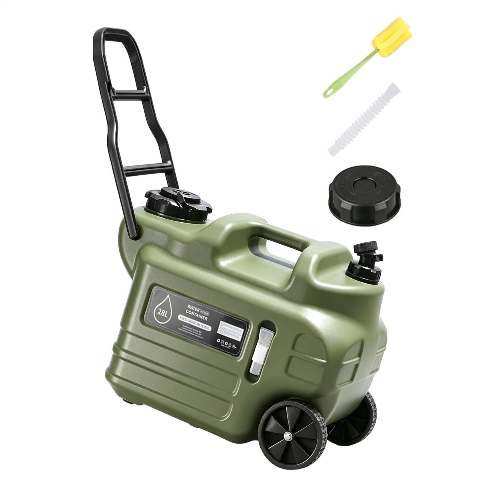 Camping Water Container 28L Leak-Proof Portable Dispenser with Wheels โ image 1