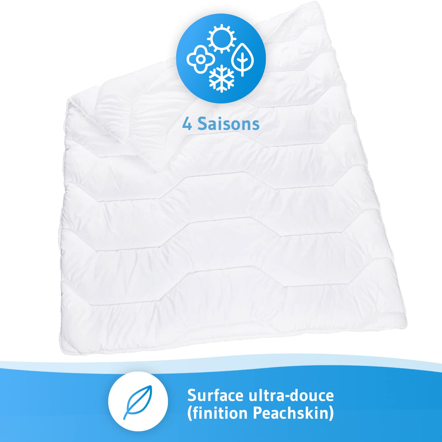 Couette Enfant 120x150cm 4 Saisons Hypoallergénique - Régulation Humidité - Lavable Machine