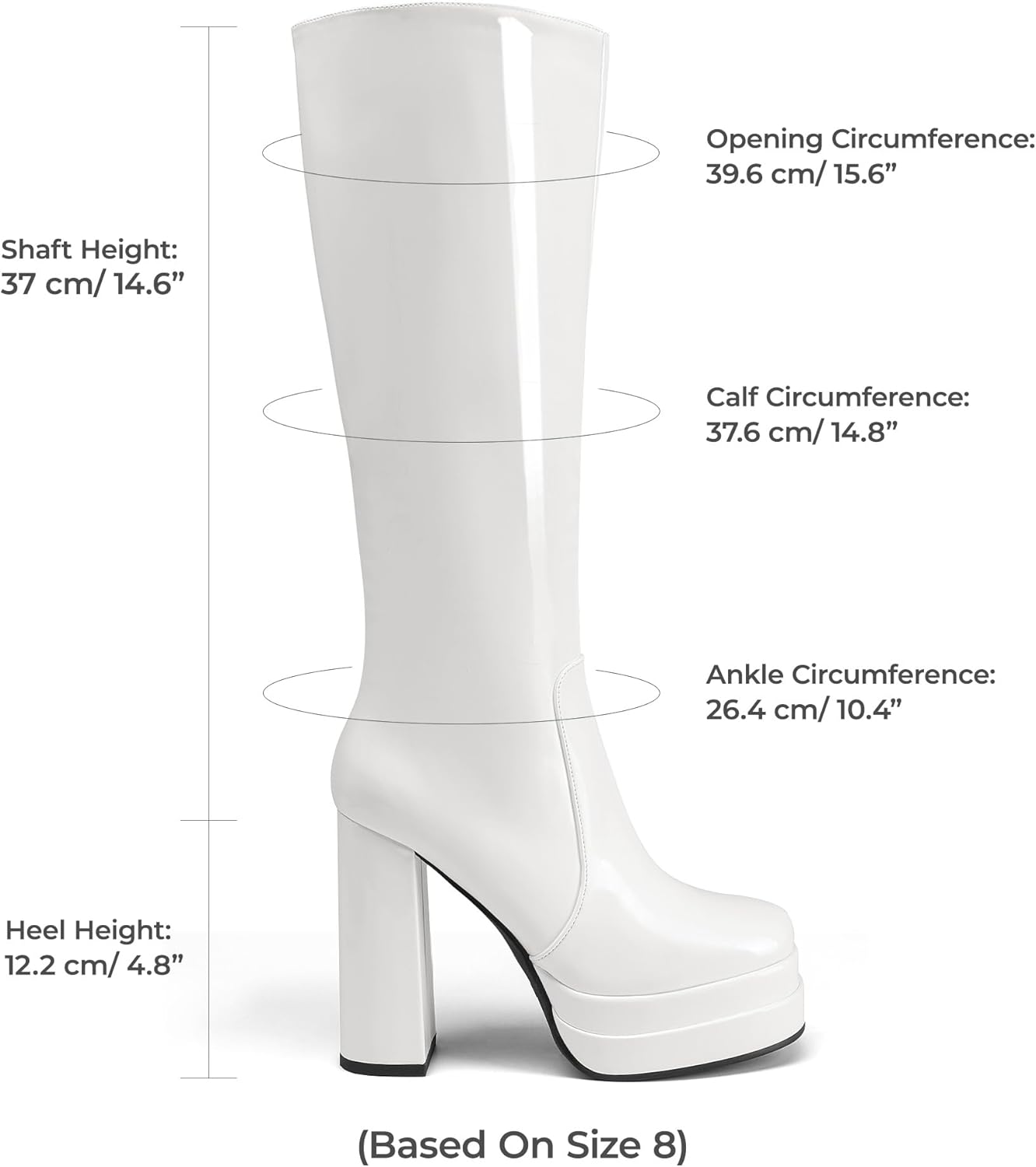 DREAM PAIRS Women's Platform Heeled Knee High Boots, Long Chunky Tall Gogo Boots for Fall