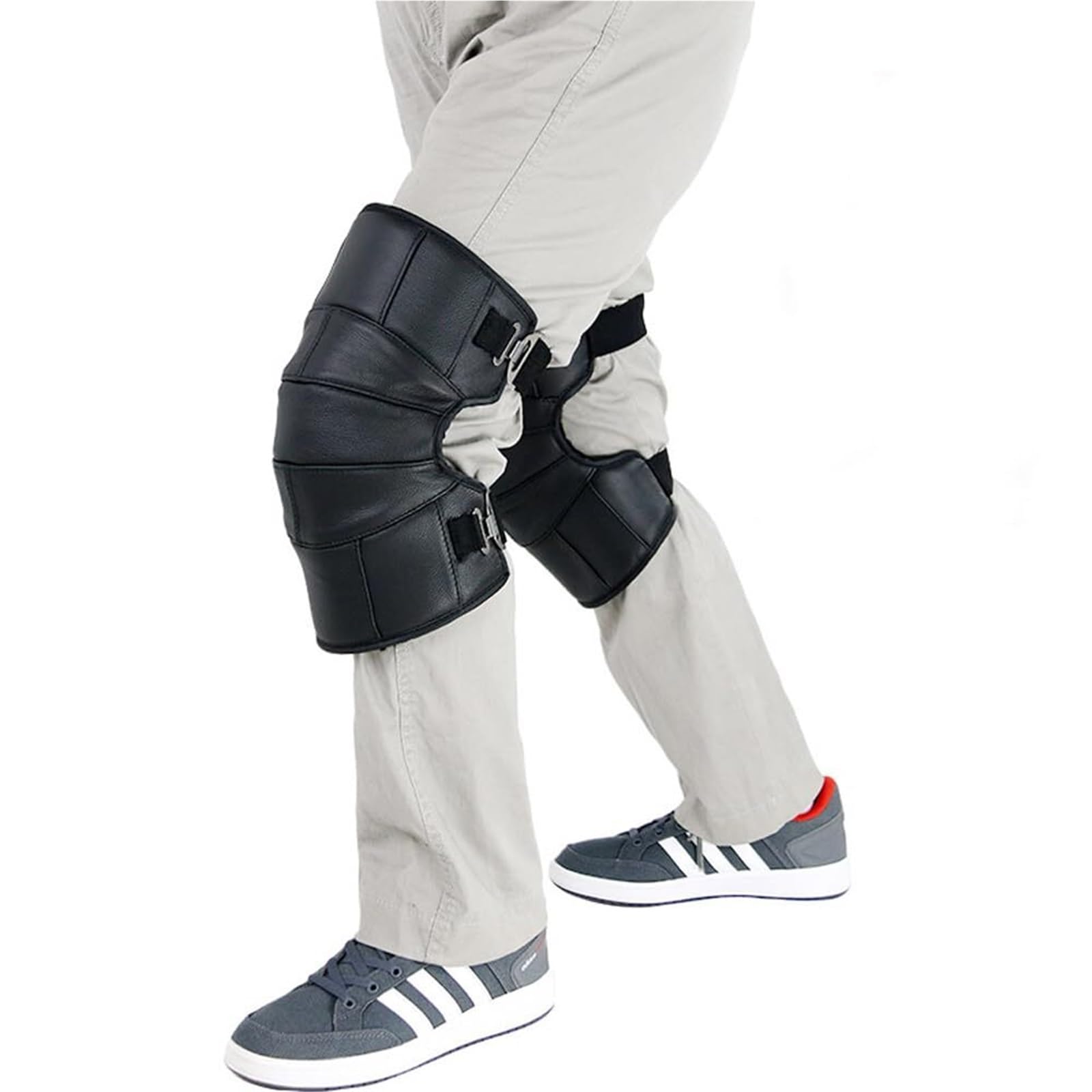 Ginocchiera Calde Ginocchiere for Moto Fodera in Peluche Antivento for Ciclismo for Sport all'Aria Aperta Supporto Ginocchio(Black-b)