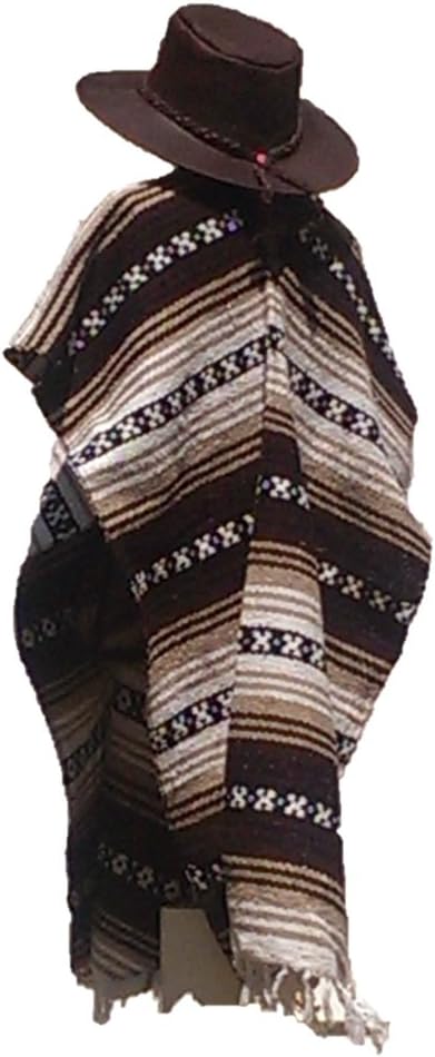 SHARPSHOOTER Clint Eastwood Western Black Cowboy Hat & Brown Poncho Set