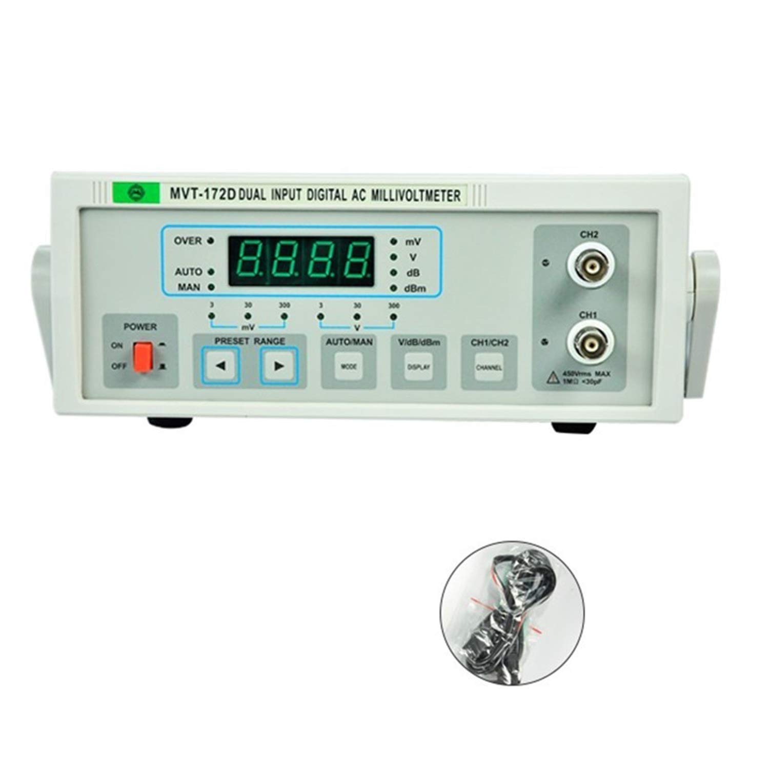AC/DC 110 / 220V Ausgang Dual Channel 4 Digital 100uV-400V Spannungs-LED-Anzeige Digital Millivoltmeter MVT-172D Dual Needles(220V)