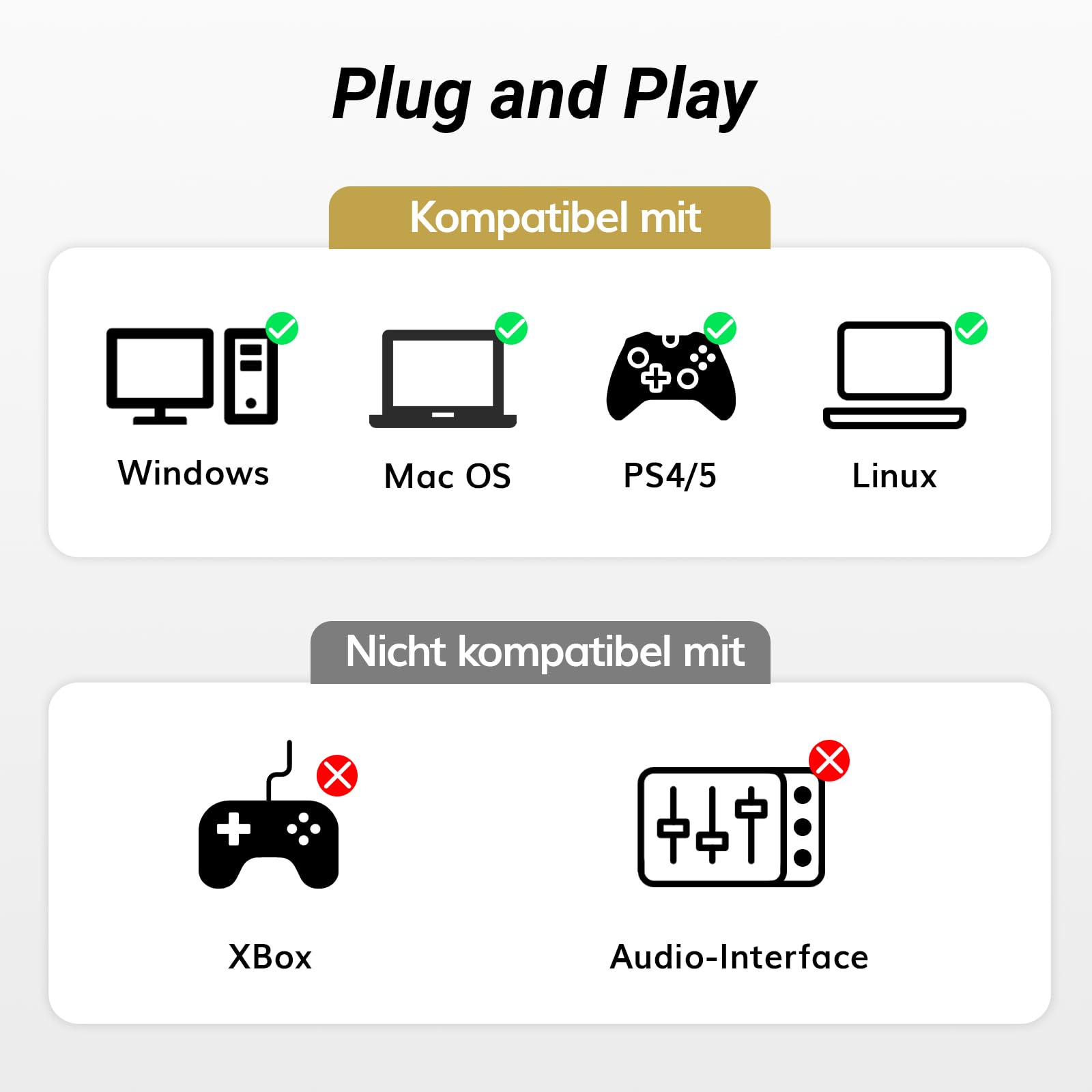 TONOR Q9 USB Podcast Microphone Kit, Gaming Studio Streaming Mic for PS4/5/Discord/Twitch, Recording Condenser, 200 cm Kabel, Arm Stand