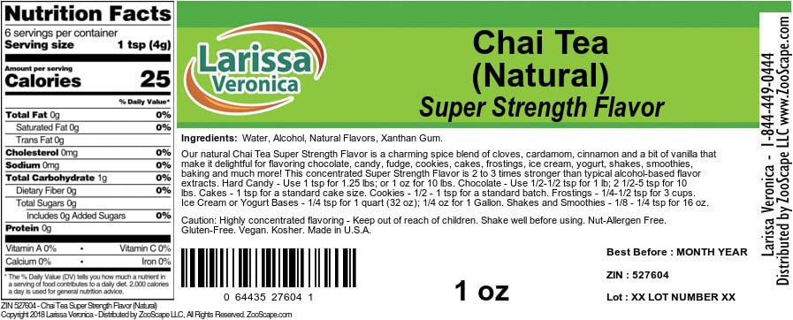 Esencia natural de vainilla para té chai 1 oz miniatura 2