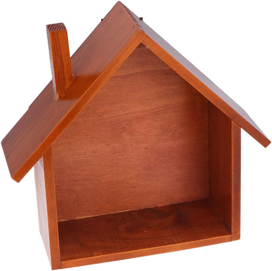 Cabilock House Shaped Box Display Box: Wooden House Shelf Wall Storage Shelf Plant Pot Rack Holder Organizer for Bedroom Kids Room Kitchen