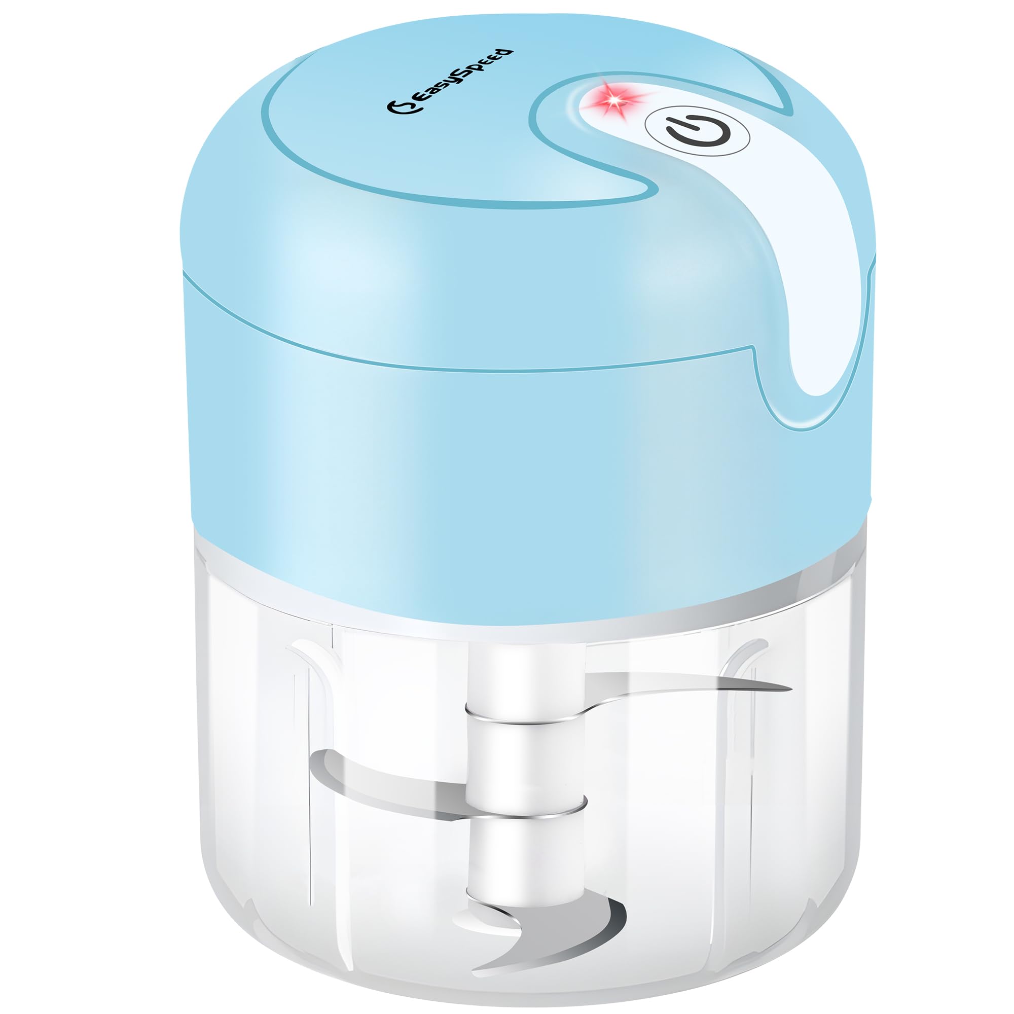 EASYSPEED Mini Electric Garlic Chopper 1Cup, USB Type-C Charging Wireless Food Processor with 304 Stainless,3 Sharp Blades, Portable Kitchen Grinder for Onion,Garlic,Ginger, Chili,Fruit,Baby Food