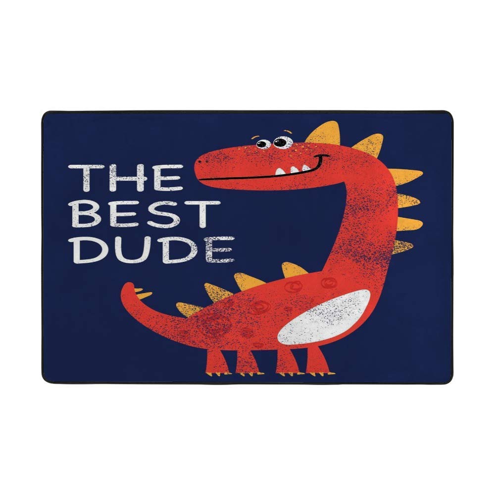 Grand tapis de salon en velours corail de qualité supérieure The Best Dude pour intérieur épuré