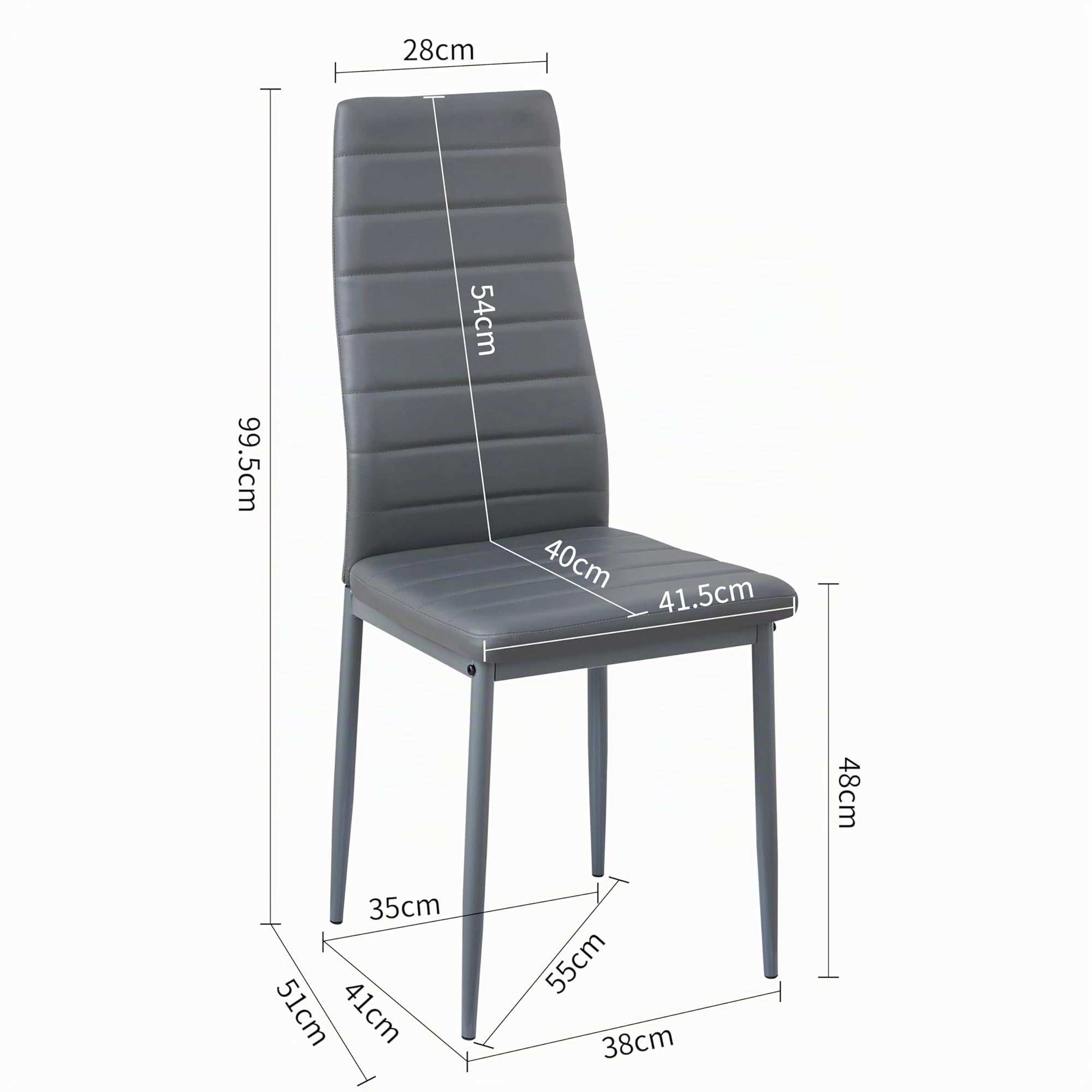 buybyroom Sillas de comedor juego de 6, Sillas de comedor modernas con respaldo alto, Silla de comedor tapizada para sala de estar, cocina, oficina, invitados, dormitorio, gris