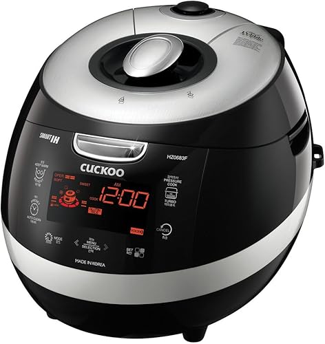 Cuckoo CRP-HZ0683F olla de presión eléctrica para arroz, con calentamiento por inducción, Negro con azul