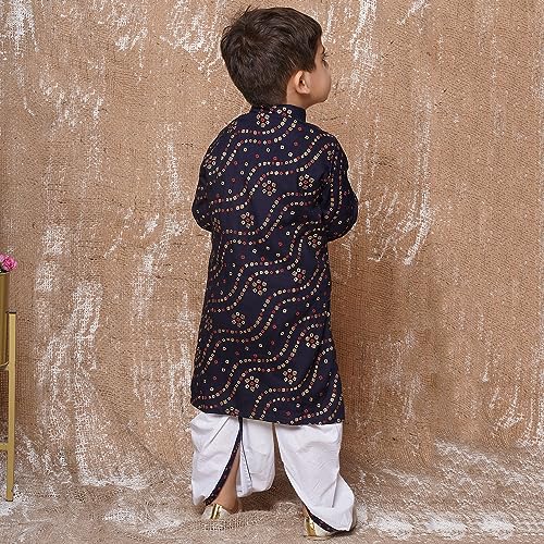 Image of AJ DEZINES Kids Ethnic Wear Pure Cotton Dhoti Kurta Set For Boys