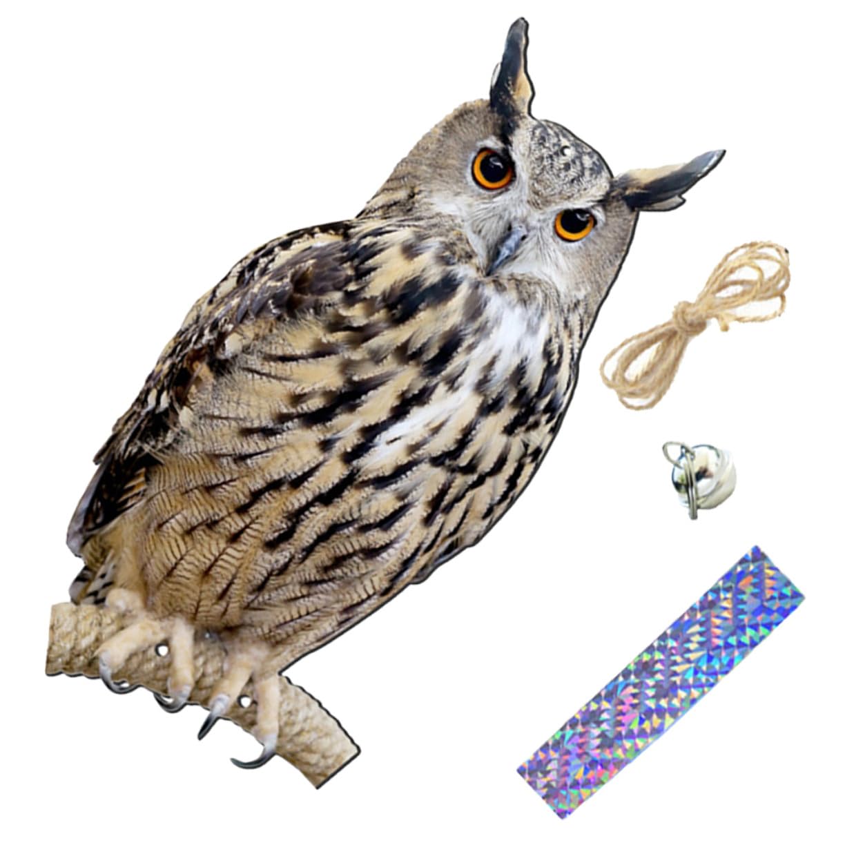 Hibou réaliste à oiseaux suspendu pour une terrasse propre et calme
