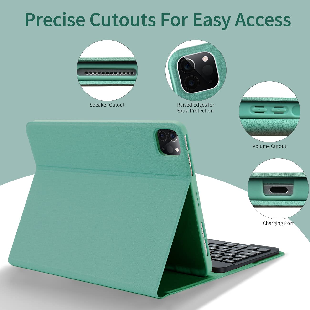 iPad Pro 11 Case with Keyboard, iPad Air 5th Generation Case with Keyboard, Keyboard Case for iPad Pro 11 inch 4th/3rd/ 2nd/1st Gen, iPad Air 5th/ 4th Gen 10.9, Detachable Keyboard with Pencil Holder