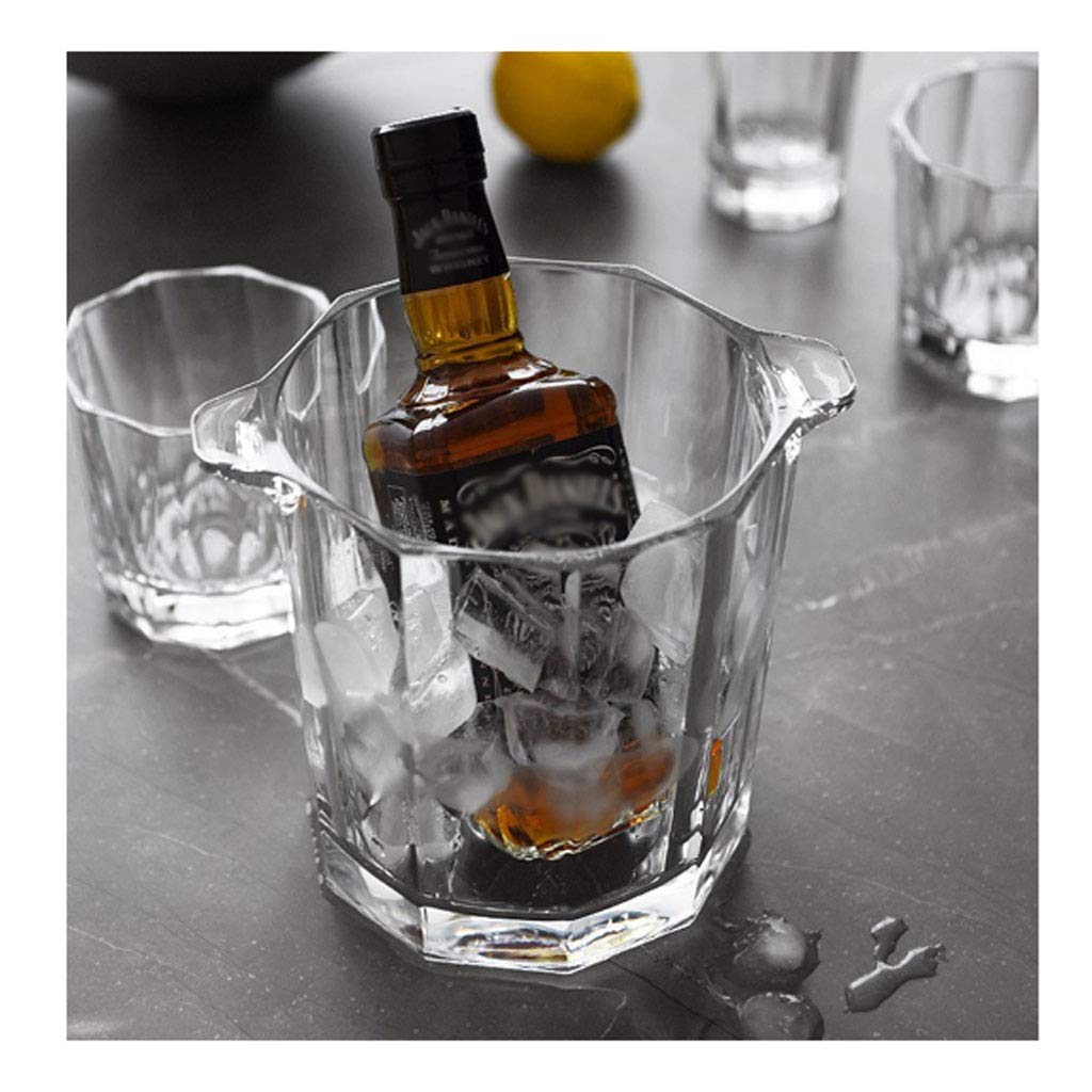Ice Bucket Kristallglaseis Eimer mit Clip Tragbarer Eiskübel Hotel Eimer Champagner Eimer Getränke Eimer Party Aktivitäten und Camping Geschirr sektkühler eiseimer