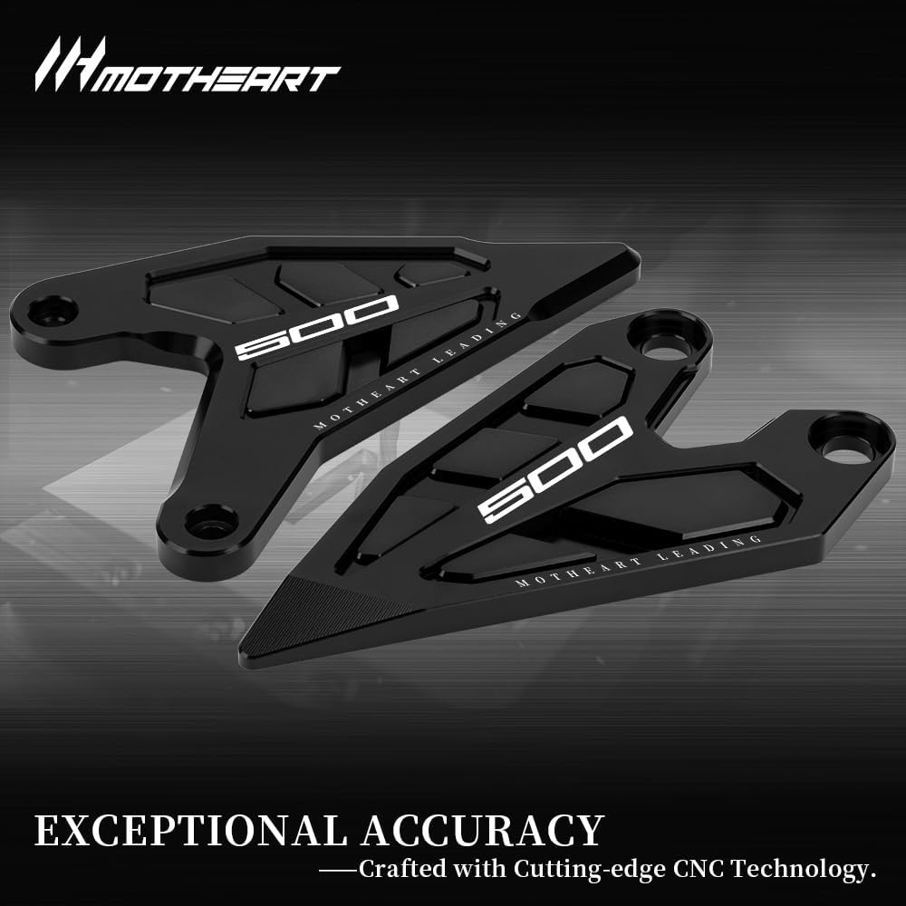 Motorcycle Foot Pegs with Heel Guard For Ninja 500 2024-2025 Ninja 500 SE 2024-2025 CNC T6 6061 Aluminum Heat Resistant Easy Installation ninja 500 se Accessories (Black)