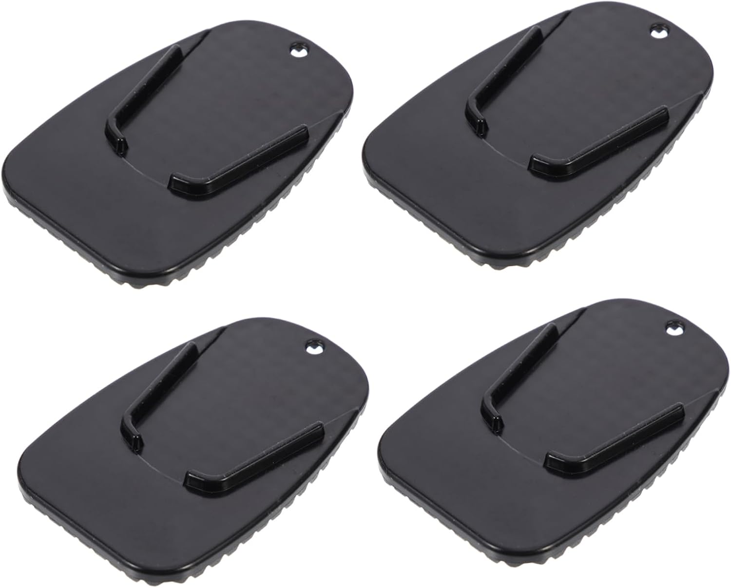 VOSAREA 4pcs Motorcycle Kickstand Foot Side Stand Pad Black Cushions for Safe Parking Uneven Like Grass Gravel