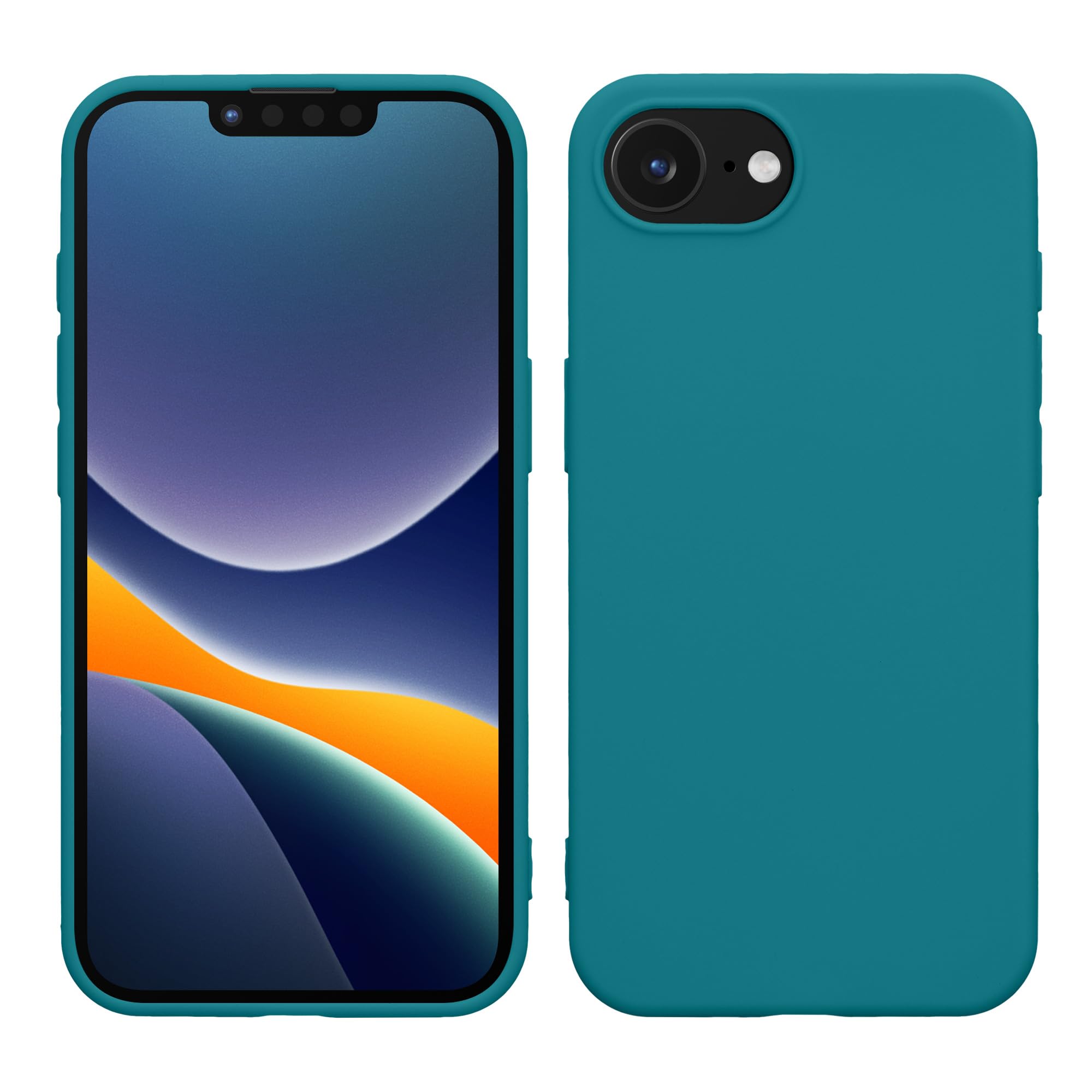 kwmobile Cover per iPhone 13 Pro Custodia - Back Case per Smartphone in Silicone TPU - Protezione Gommata - petrolio matt