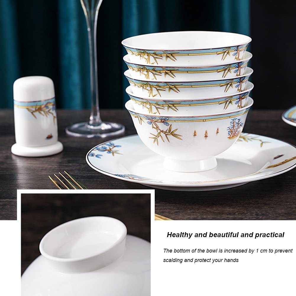 Service de Table en Porcelaine Tendre, 46 pièces, Service de Table de Style européen, Service de Vaisselle en céramique pour 10 Personnes, Style 12 (Style 4)(