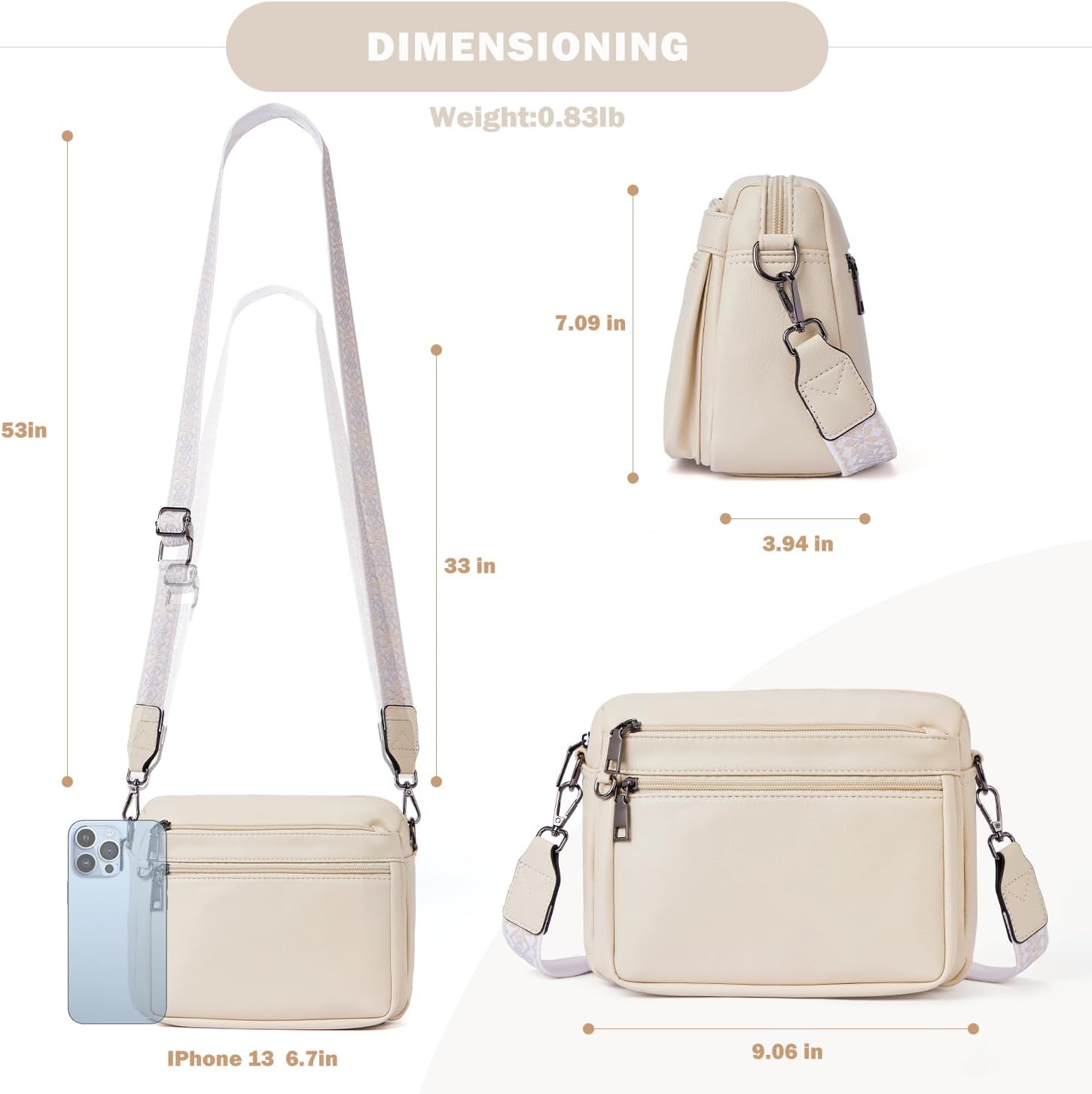 Crossbody Purses for Women Trendy,Vegan Leather Crossbody Bags,Cell Phone Camera Shoulder Handbags with Card Slots - Image 4