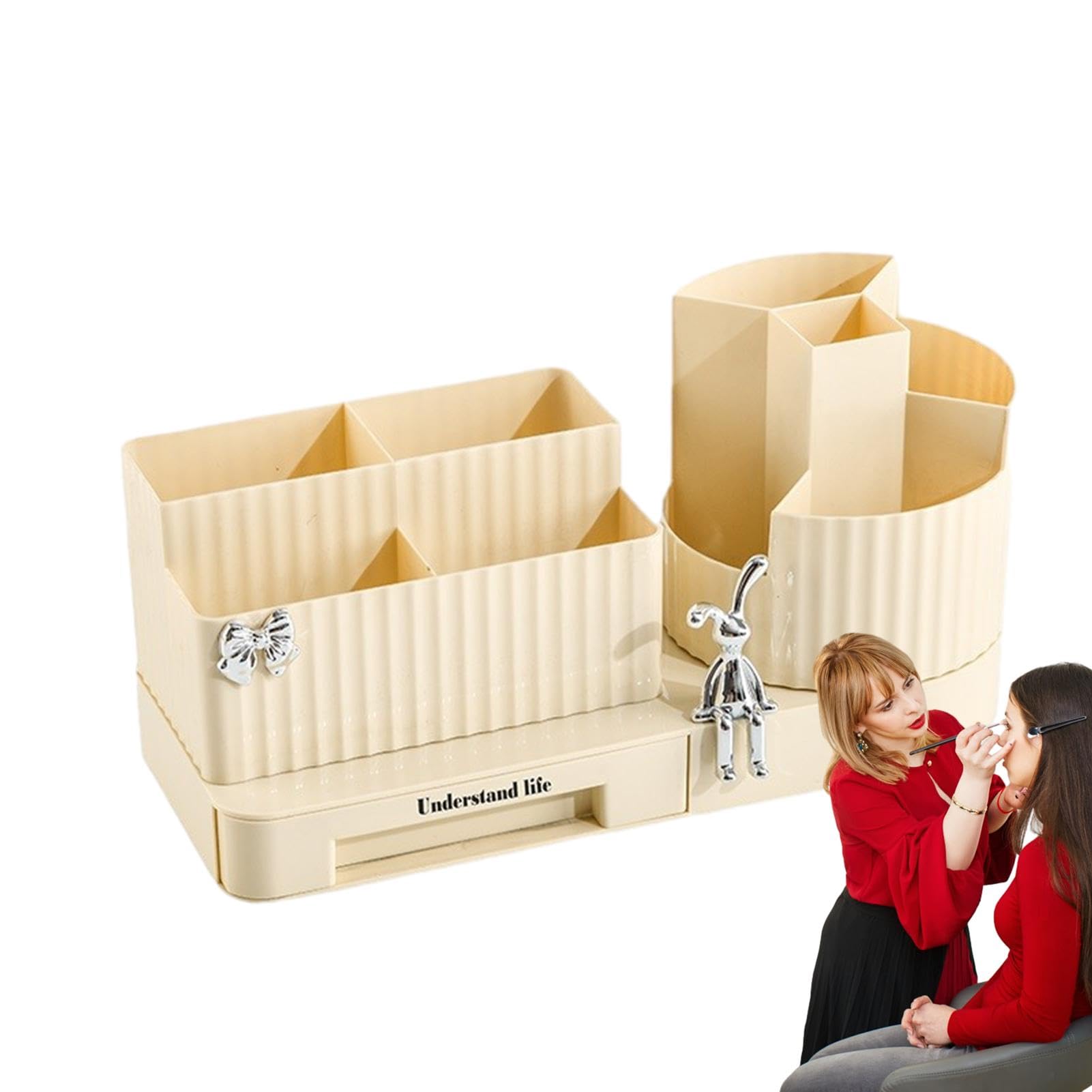 Organizer per trucchi, girevole a 360 gradi, organizer per cancelleria da