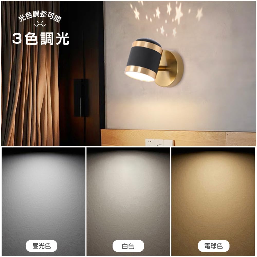 Amazon.co.jp : ブラケットライト 壁掛け照明 星ですの壁ランプ 3色