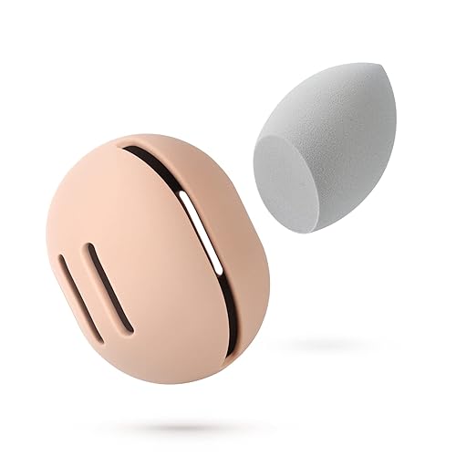 Miniatura 25 de FERYES Soporte para esponja de maquillaje con esponja de maquillaje, estuche de silicona ecológica para licuadora de maquillaje y esponja de base