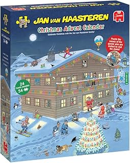 Comprar Jan Van Haasteren Calendario de Adviento de Navidad – Rompecabezas de 24 días, rompecabezas de la escena detrás de las cortinas – Divertido rompecabezas de 54 piezas para adultos y rompecabezas cómico
