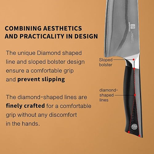 Miniatura 5 de ZongChuan 10C Pro - Juego de cuchillos de cocina de 2 piezas, cuchillo de chef de 8 pulgadas y cuchillo utilitario de 5.5 pulgadas, acero inoxidable