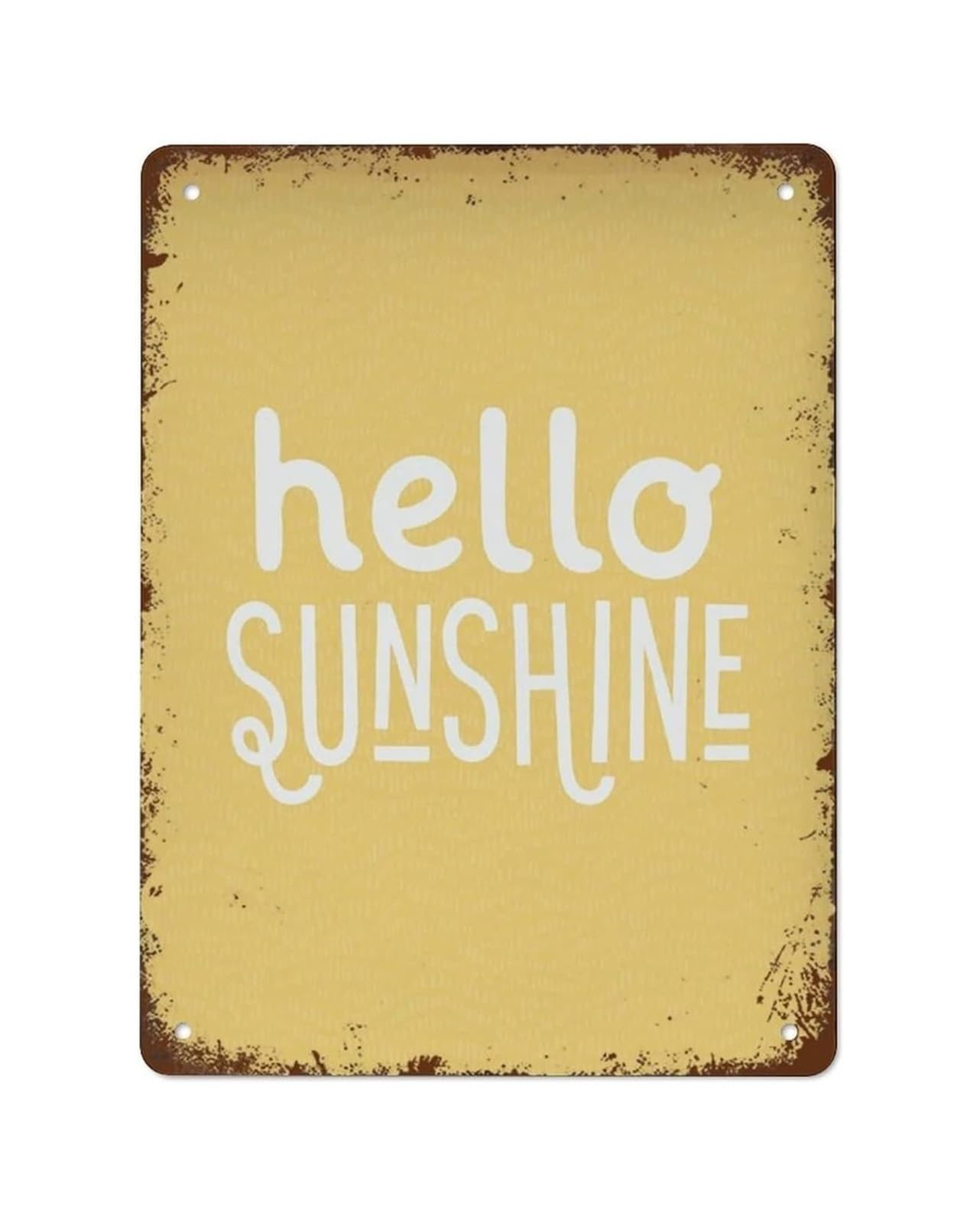 LLBOGRGGN Retro Room Decor Hello Sunshine Tin Sign Yellow Vintage Wall-Art for Nursery Playroom Boys Girls Room Modern Farmhouse Decor 8 X 12 inch