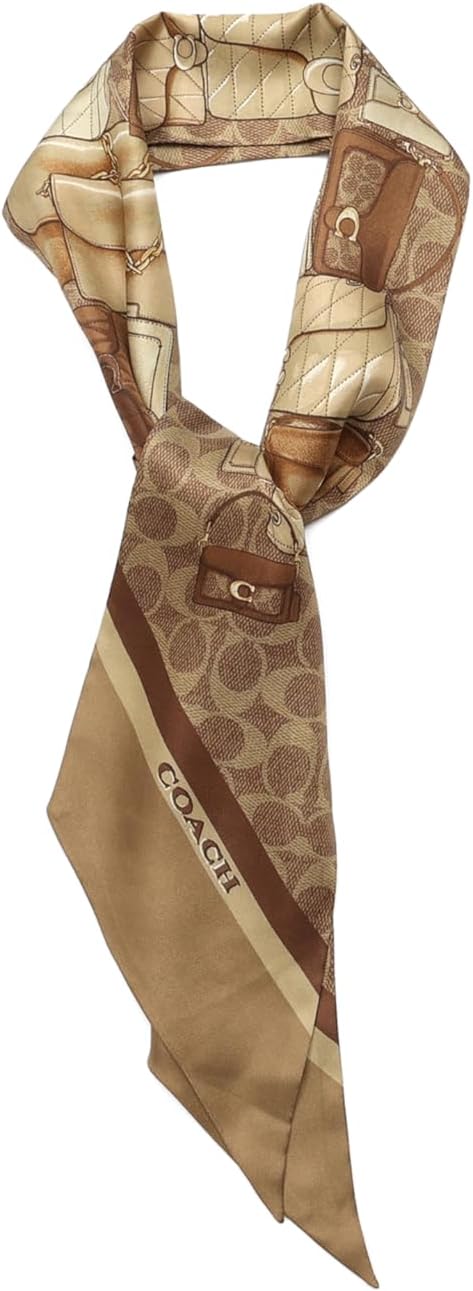 COACH womens Stacked Tabby Printed Wide Silk Skinny