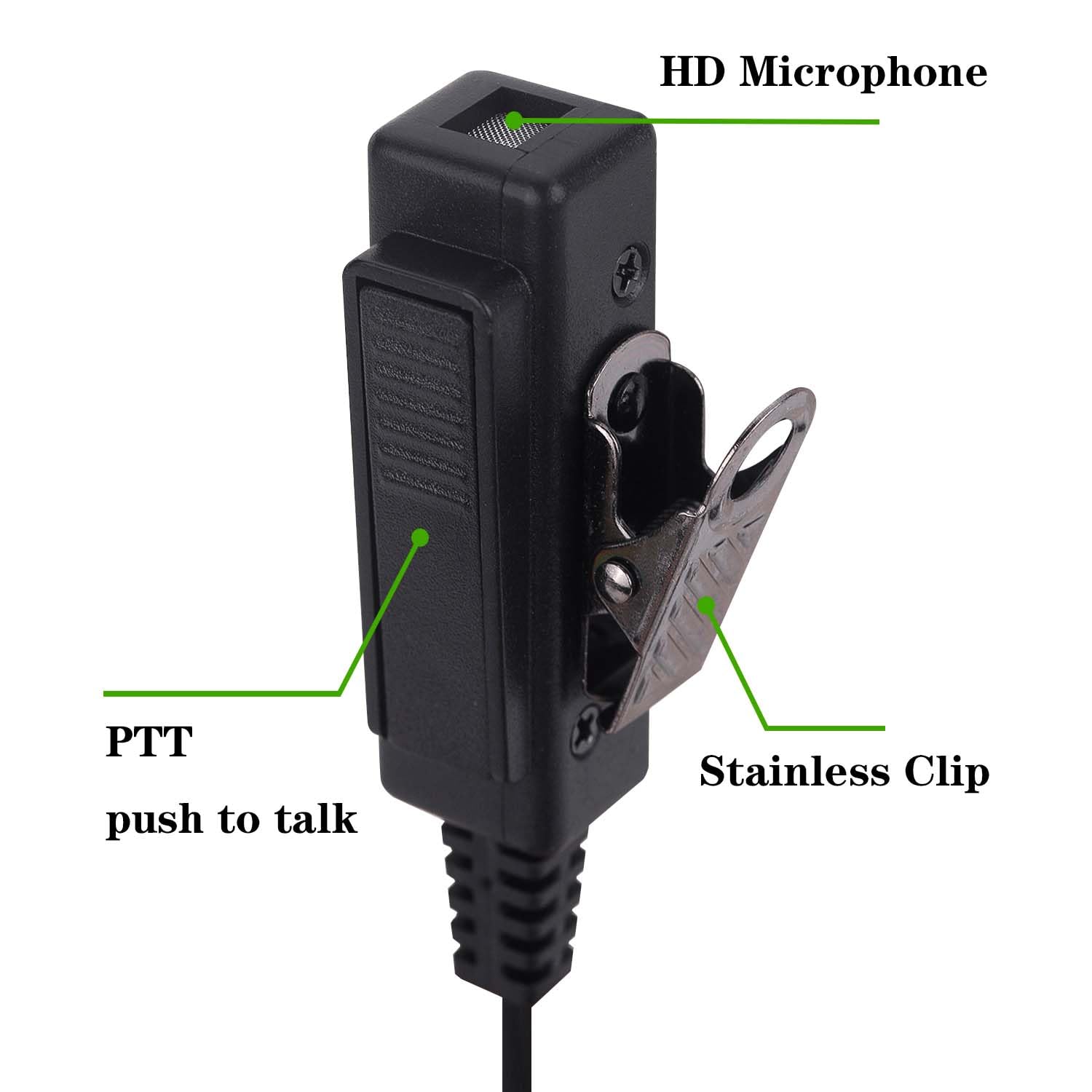 Słuchawka do Motorola Vertex Standard Radio VX-261 EVX-261 VX-231 EVX-531 EVX-534 VX-180 VX-298 VX-350 VX-351 z jedną parą średnich nauszników Covert Acoustic Tube zestaw słuchawkowy i mikrofon