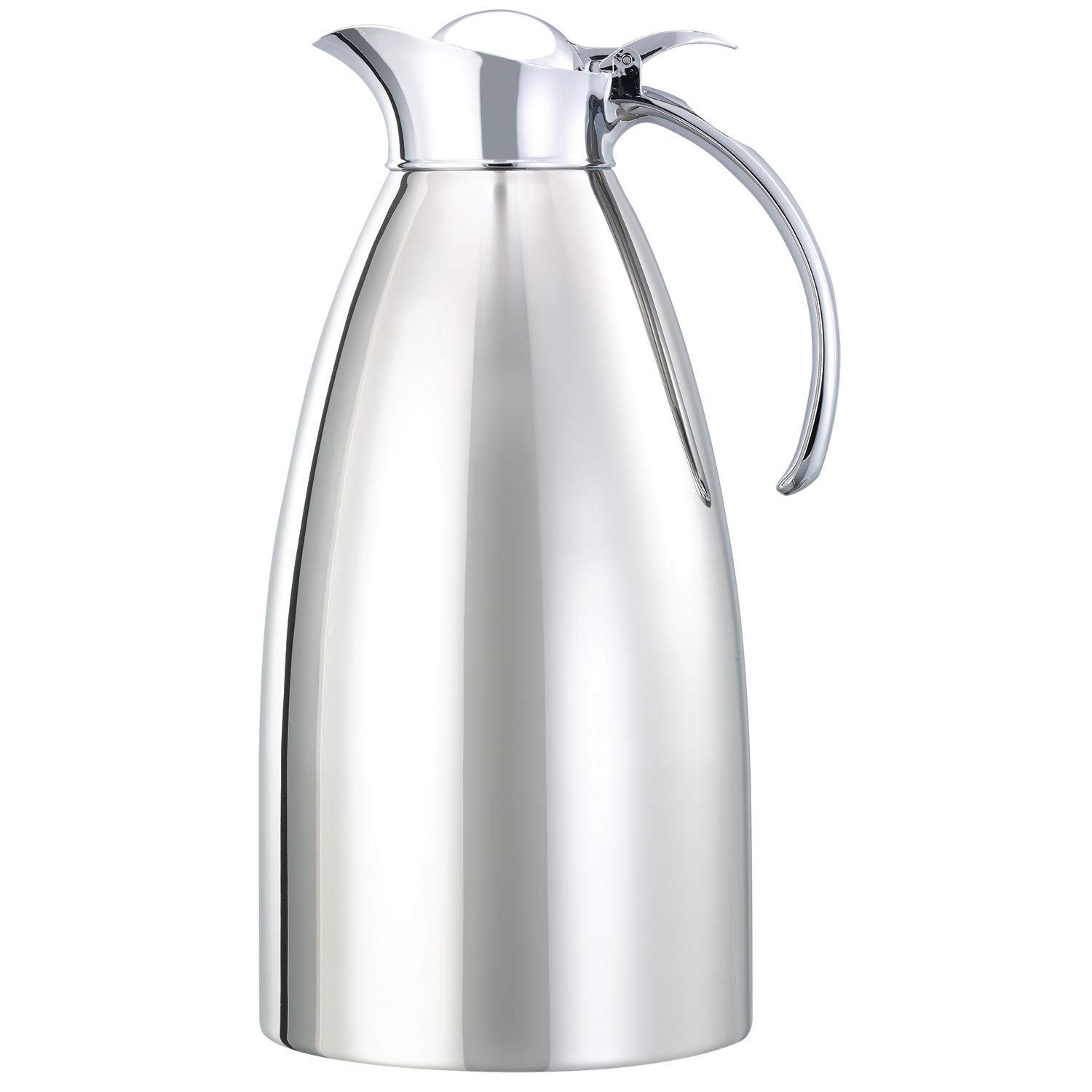 Service Ideas 982C20 Carafe, Stainless Steel Lined, Polished Exterior, 2 L