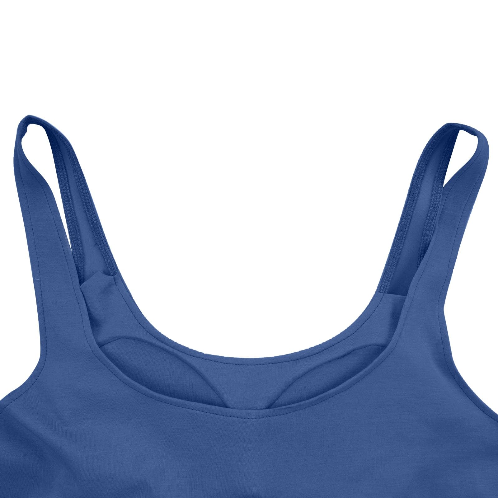 Camisola Tops para Mujer UK Soporte Levantamiento Algodón Sujetador Incorporado Cuello Cuadrado Chaleco Cami Correa Luz Agregar Acolchado Sin Mangas Tiras Yoga Ajuste Seco Moda Casual Gimnasio