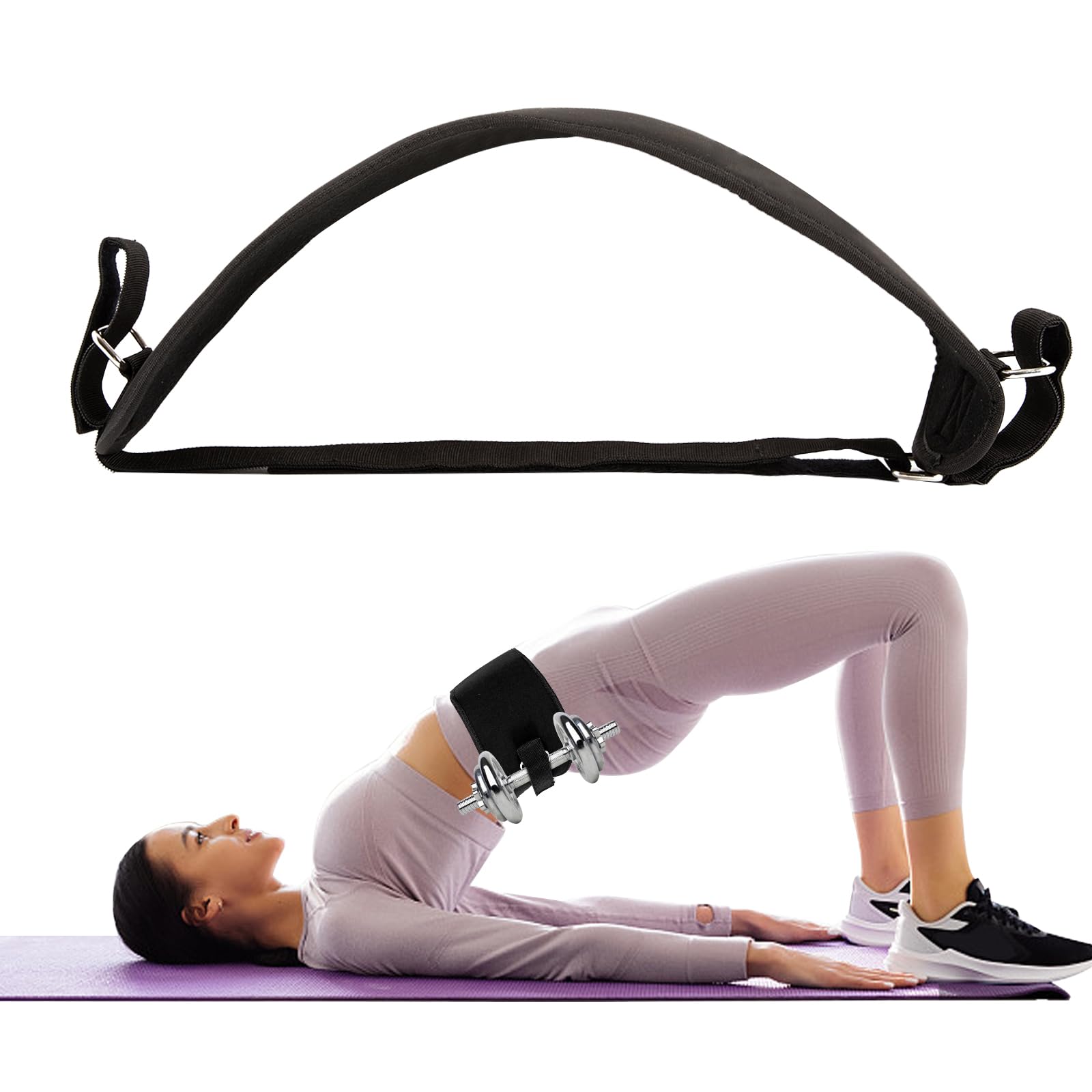 Hip Thrust Belt, Exercise Booty Belt for Hip Thrust, Hip Bridge Belt for Dumbbells Kettlebells, Anti-slip Exercise Bridge Pad for Fitness Gym Home Workout Equipment