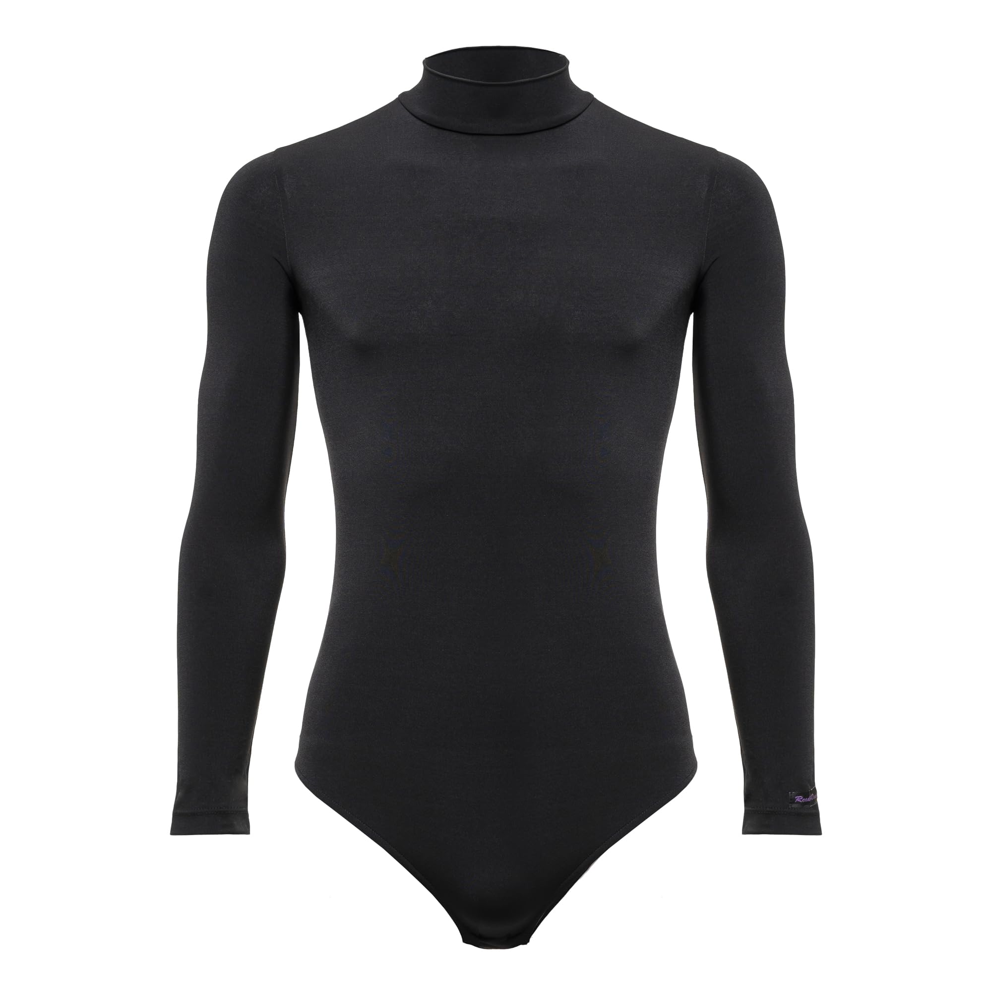 Body Lupetto Uomo Danza – Maniche Lunghe, Tessuto Elasticizzato, Chiusura a Bottoni – Per Latino Americano, Salsa, Samba, Cha Cha – Nero o Bianco – Taglie S-3XL – Made in Italy