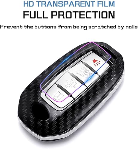 Miniatura 5 de ontto Funda para llavero con Keychian compatible con Infiniti 2018-up, guante de llave de automóvil, bolsa remota de entrada sin llave para Q50 Q60