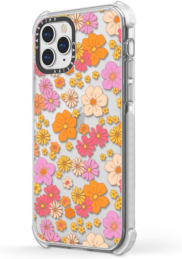 CASETiFY Ultra Impact iPhone 12 Pro Max Case [9.8ft Drop Protection] - Retro Boho Hippie Flowers (60s / 70s Floral Pattern on Clear Background) - Clear - Image 5