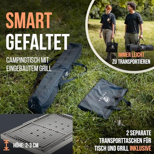 Table multifonction avec barbecue intégré pliable et réglable pour camping