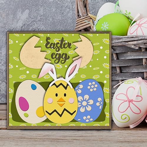 Miniatura 3 de Troqueles de corte de conejo de dibujos animados para suministros de fabricación de tarjetas, huevos y animales, troquelados, plantilla de plantilla