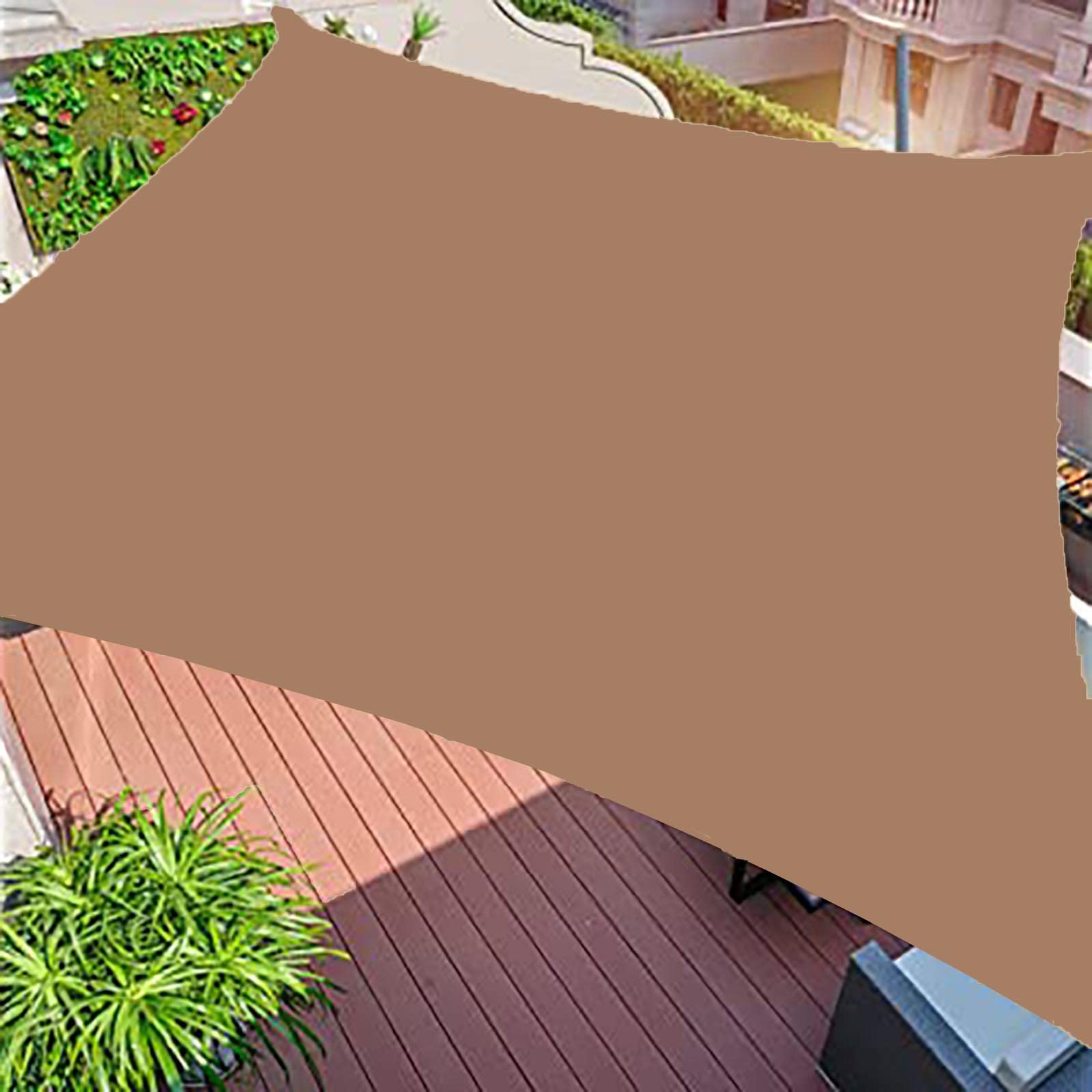 Voile d'ombrage anti-UV et imperméable avec corde de fixation pour jardin